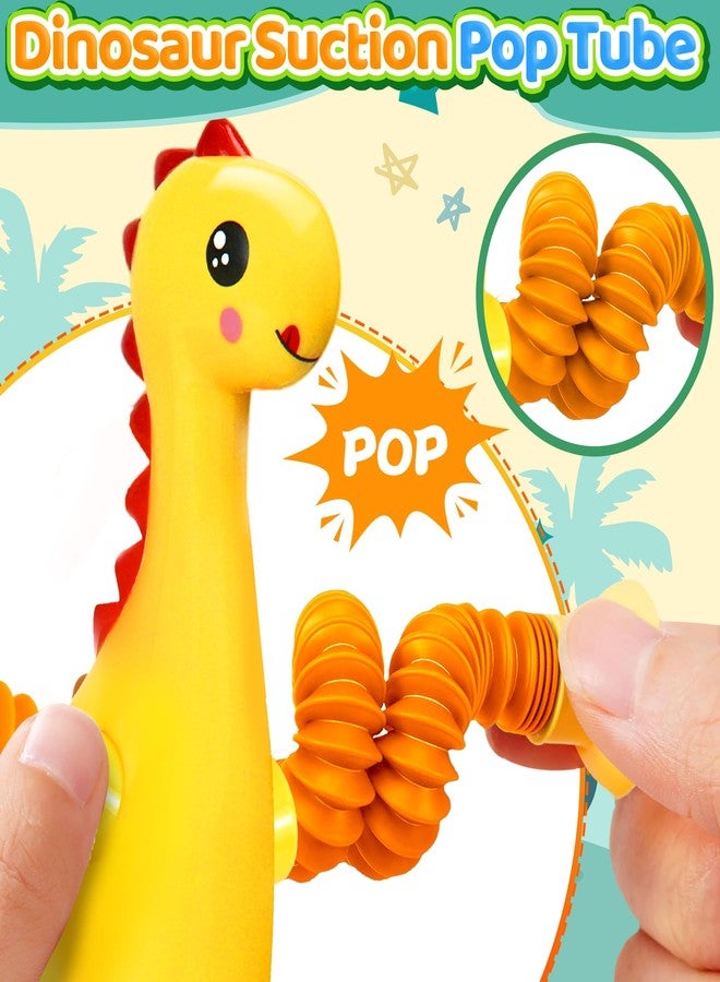 CHESLICR 4Pcs Dinosaur Valentines Day Gift for Kids Classroom Airplane Travel Toys for Toddlers Kid Boys Girls Sensory Suction Tube ADHD Autism Road Trip Car Activities Essential Stocking Stuffers Gifts - Image 5
